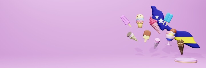 3d rendering of ice cream consumption in Curacao for social media content

