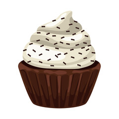 sweet cupcake with chocolate chips