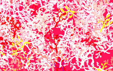 Light Pink vector doodle texture with leaves, branches.