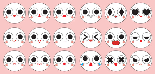 a set of 18 face expressions 