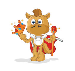 horse king vector. cartoon character