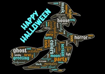 Word cloud of the Happy Halloween - holiday as background