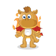 horse demon with wings character. cartoon mascot vector