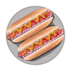hot dogs in dish