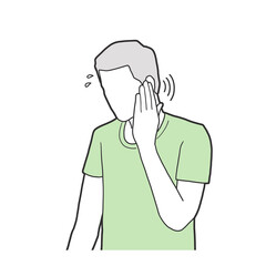 이명 귀통증 할아버지 질환 증상 상태 환자 일러스트