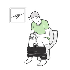 복통설사 새벽 질환 증상 상태 환자 일러스트