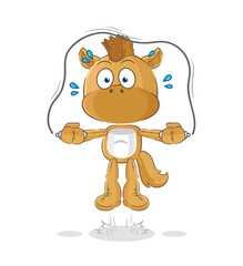 horse jump rope exercise. character vector