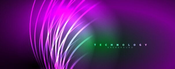 Light beams, neon lines abstract background. Vector Illustration For Wallpaper, Banner, Background, Card, Book Illustration, landing page