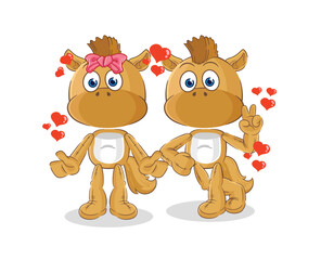 Obraz na płótnie Canvas horse dating cartoon. character mascot vector