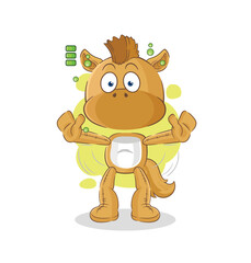 Fototapeta premium horse full battery character. cartoon mascot vector