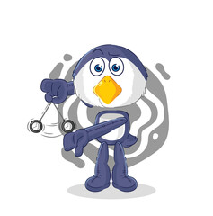 penguin hypnotizing cartoon. cartoon mascot vector