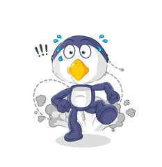 penguin running illustration. character vector