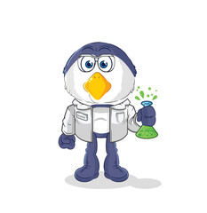 penguin scientist character. cartoon mascot vector