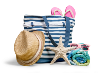 Conceptual a summer fun border, beach items