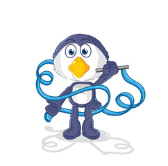 penguin Rhythmic Gymnastics mascot. cartoon vector