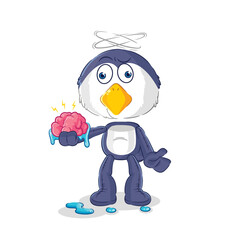 penguin no brain vector. cartoon character