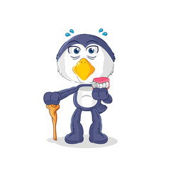 penguin white haired old man. character vector