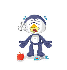 penguin burp mascot. cartoon vector