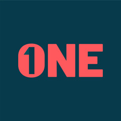 one number logo design minimalist style 