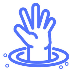 hand help support assistance customer service line icon