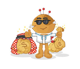 voodoo doll rich arabian mascot. cartoon vector