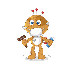 voodoo doll shave facial hair vector. cartoon character