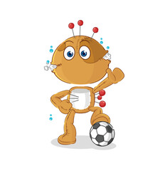 voodoo doll playing soccer illustration. character vector