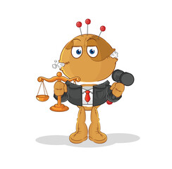 voodoo doll lawyer cartoon. cartoon mascot vector