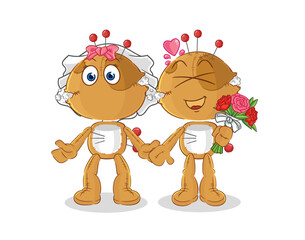 voodoo doll wedding cartoon. cartoon mascot vector