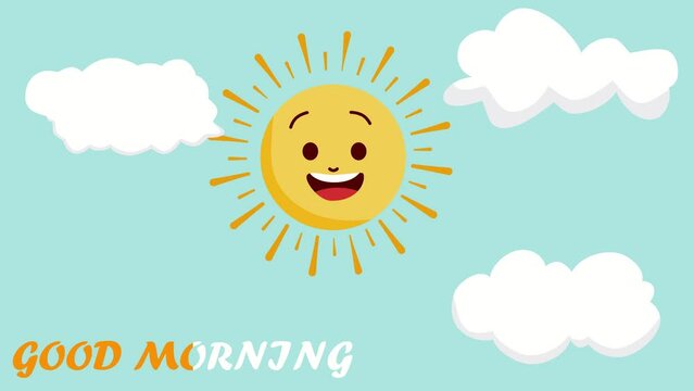 Good morning, smiling sun within clouds