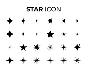 Stars Icons set. Outline set of stars vector icons for web design isolated on white background