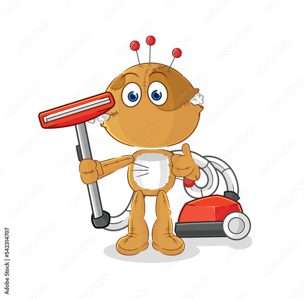 Canvas Prints voodoo doll clean with a vacuum . character vector