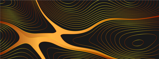 The stylized colorful abstract topographic map with lines and circles background. Topographic map and place for texture. Topographic gradient linear background with copy space.  Vector illustration.