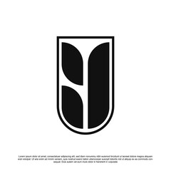 Creative letter Y with leaf logo design	