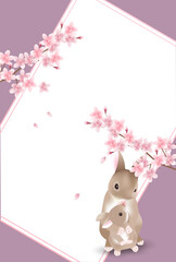 卯　年賀状　桜　背景	