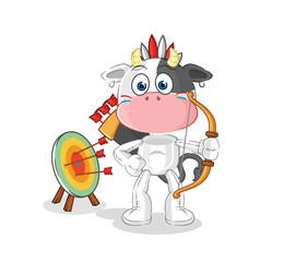 cow native american tribe. cartoon mascot vector
