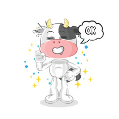 cow agree mascot. cartoon vector