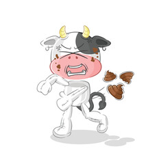cow throwing shit vector