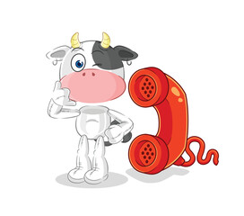 cow call mascot. cartoon vector
