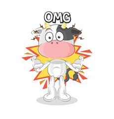 cow Oh my God vector. cartoon character