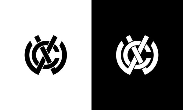 letter xwc or cwx circle abstract logo design 