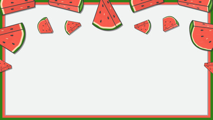 Watermelon Fruit Background Design Template. Watermelon Cartoon Vector Illustration. Watermelon Fruit