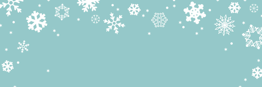 雪の結晶なバナーデザイン テンプレート クリスマス 新年 横長 1:3 ベクター イラスト 素材