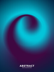 Abstract background design with gradient swirl.  Light blue liquid spiral on dark background.