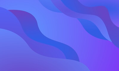 Abstract wavy blue and purple gradient background. Two color background with wave style ilustration.