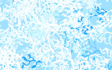 Light BLUE vector abstract design with leaves, branches.