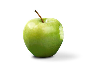 Green apple fruit bite nutrition isolated healthy organic