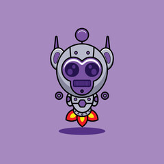 vector illustration of cartoon character mascot costume animal rocket cute robot gorilla