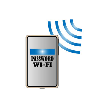 Phone wifi password. Internet communication. Digital technology background. Vector illustration. stock image. 