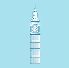 Big ben - UK, London | World famous buildings vector illustration